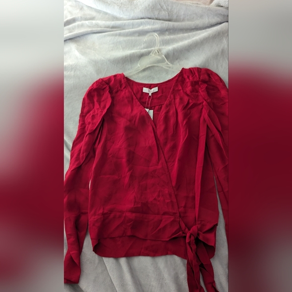 NWT Parker Blouse red long sleeve silk blend - Picture 3 of 9